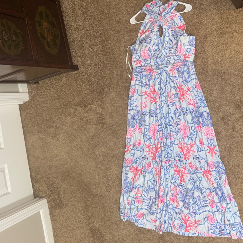 Lilly Pulitzer Blue and Pink Floral Jumpsuit